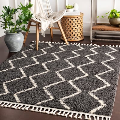 Livabliss Jada Moroccan Stripe Shag Area Rug