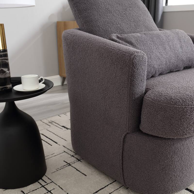 Swivel Barrel Chair, Comfy Round Accent Sofa Chair for Living Room, 360 Degree Swivel Barrel Club Chair, Leisure Arm Chair