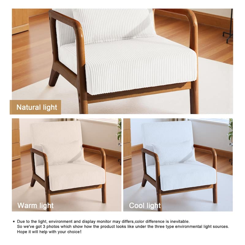 Mid-Century Upholstered Accent Chair with Wood Frame