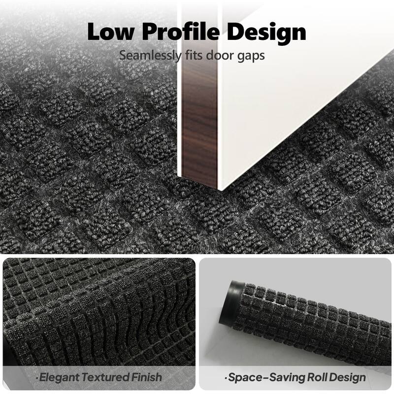 Front Door Mat Stain And Fade Resistant Low Profile Backing Entry Mat Low Profile Doormat In Gray