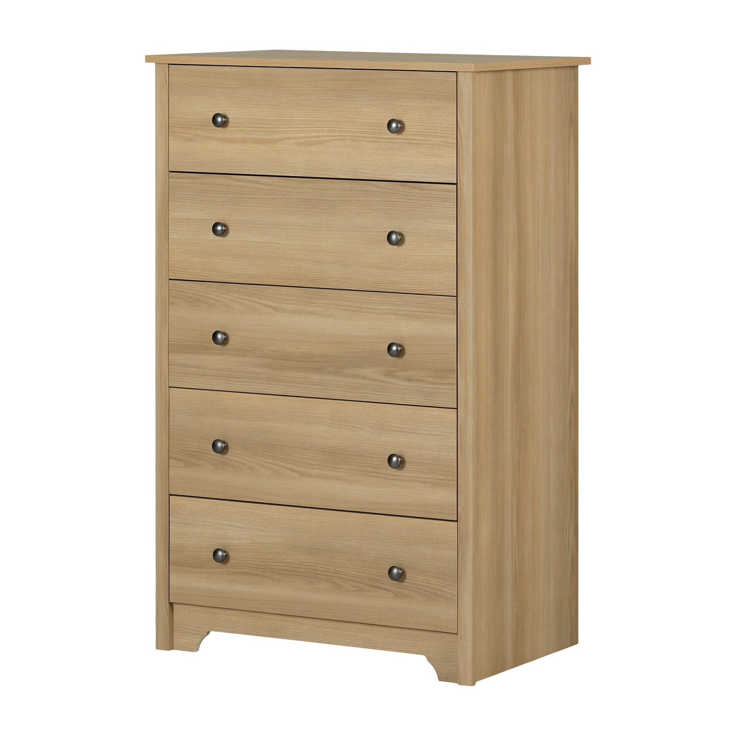 5 Drawer Dresser Chest - Modern Storage Organizer for Bedroom, Living Room, Natural Ash Finish
