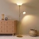preview thumbnail 1 of 2, Brightech Sky Dome Plus 72 in. Antique Brass Industrial 2-Light 3-Way Dimming LED Floor Lamp with 2 White Plastic Bowl Shades