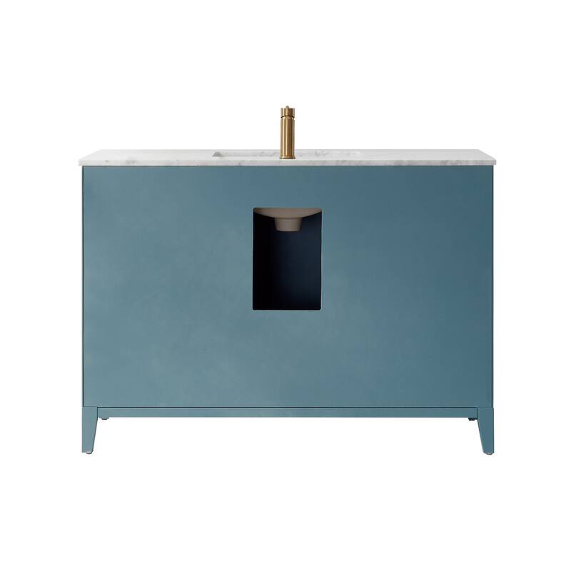 Altair Sutton Single Bathroom Vanity Set and Carrara White Countertop