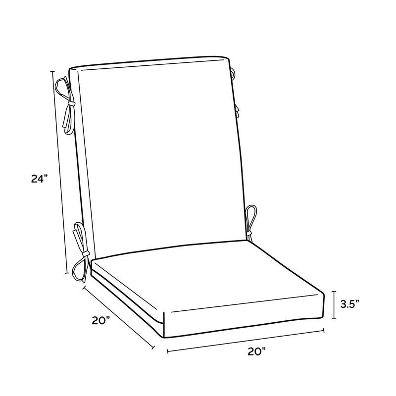 ARDEN 20 x 20 in Outdoor Dining Chair Cushion