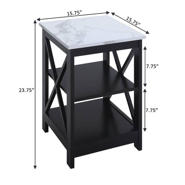 dimension image slide 0 of 9, Convenience Concepts Oxford End Table with Shelves