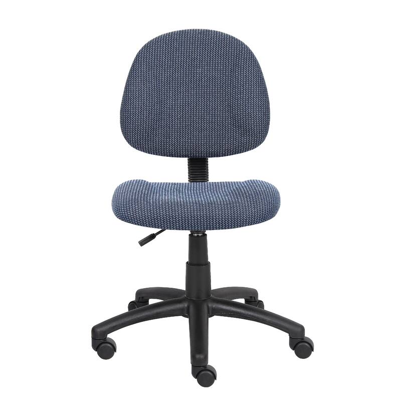 Jea Swivel Posture Chair, Contoured Seat and Back, Blue Tweed, Wheels