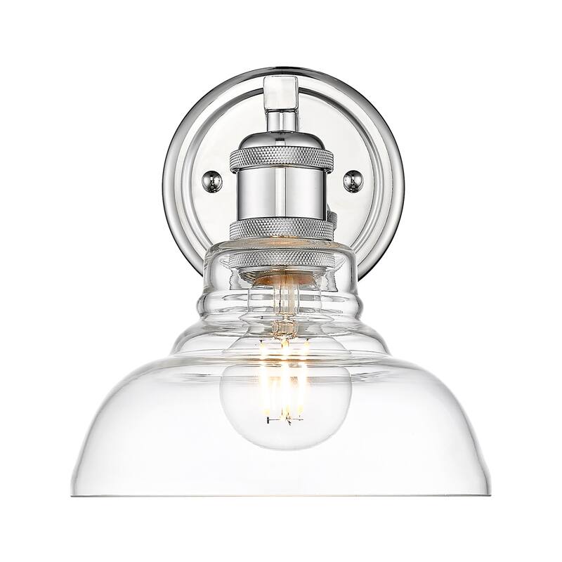 Golden Lighting 0305-BA1 Carver 9" Tall Wall Sconce - Chrome / Clear