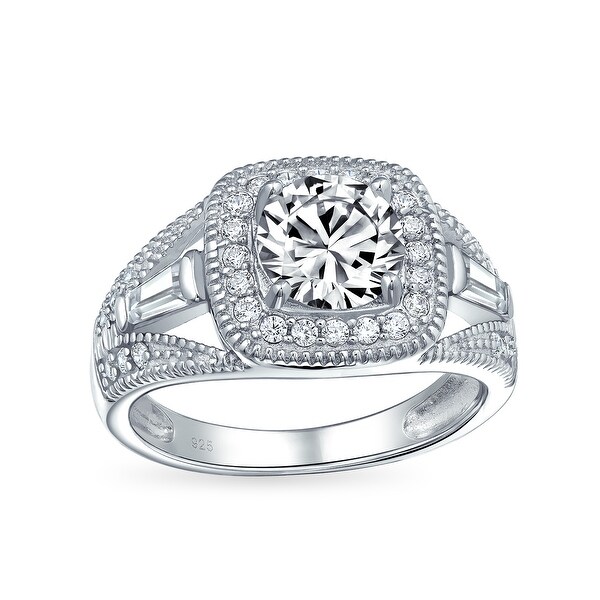 2CT Cushion Cut Solitaire 925 Sterling Silver Halo CZ Engagement Ring. Opens flyout.