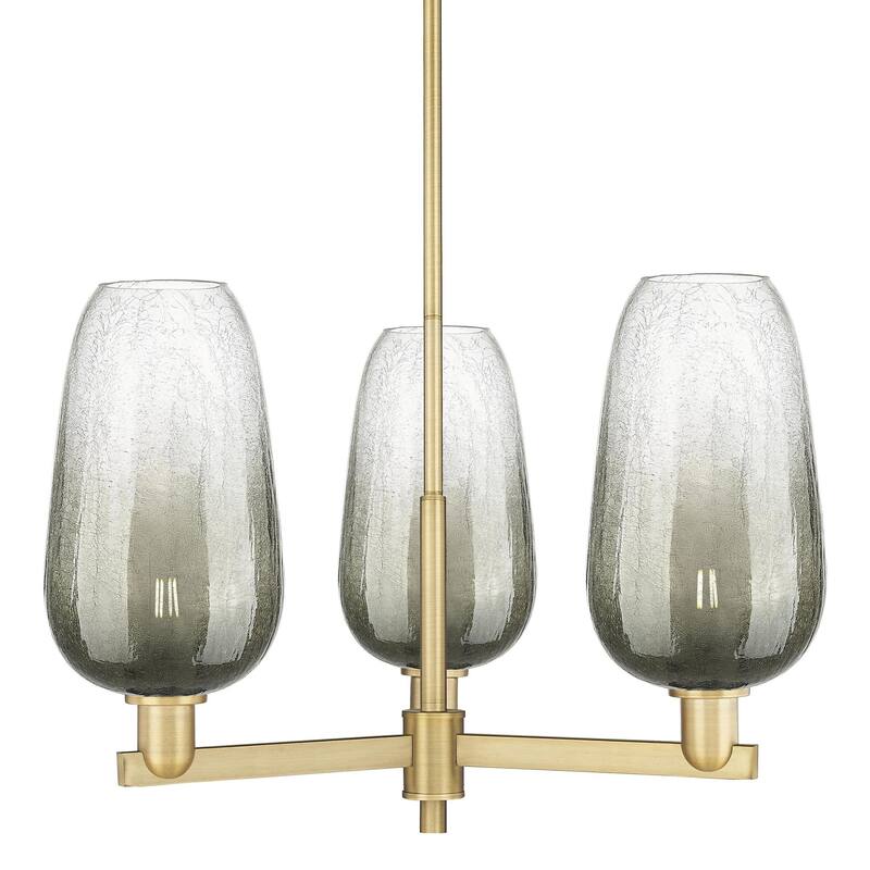 Innovations Lighting 716-3CR-17-18 Brookhaven Flute Chandelier - Brushed Brass / Slate