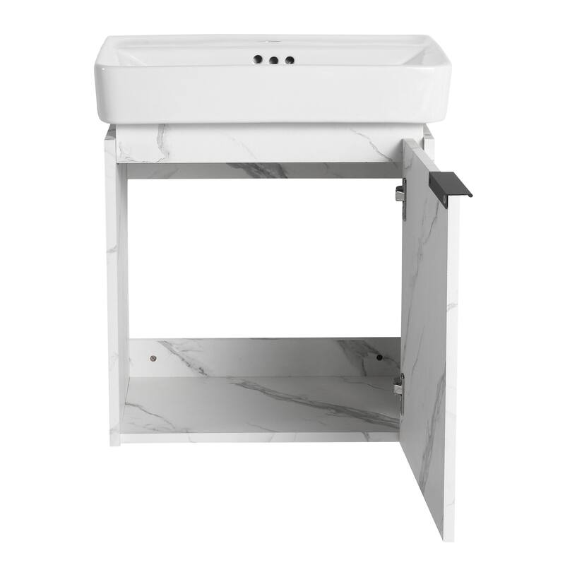 ARTCHIRLY 16/20/24/30/36 Inch Bathroom Vanity With Sink, Floating Bathroom Vanity With Soft Close Door
