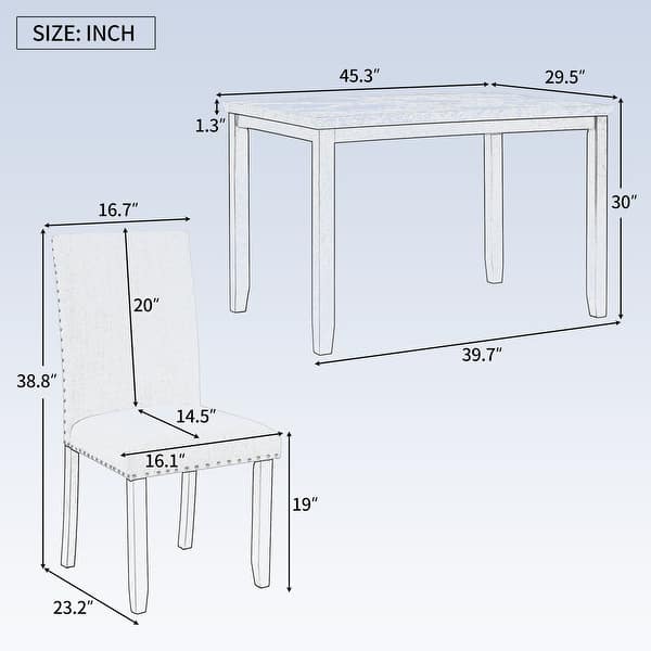 Modern 5Piece Dining Set Table with 4 Dining Chairs Bed Bath