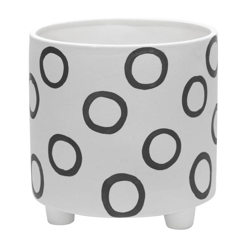 Sagebrook Home Modern Abstract Footed Ceramic Planter Set of 2