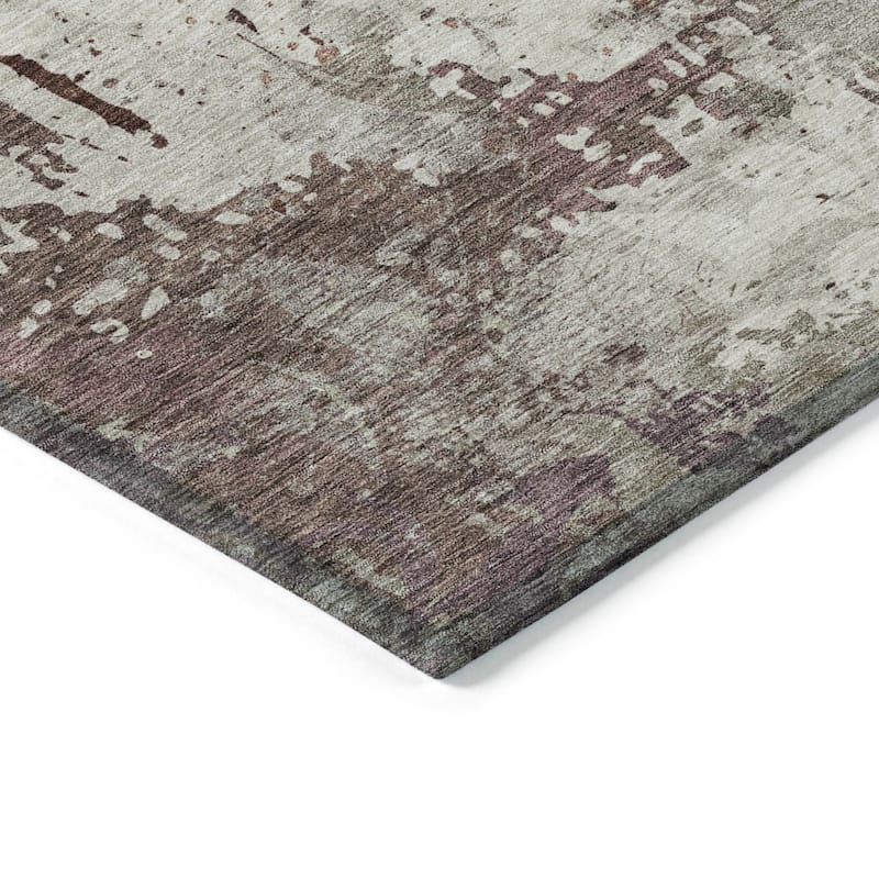Machine Washable Indoor/ Outdoor Chantille Vintage Damask Rug