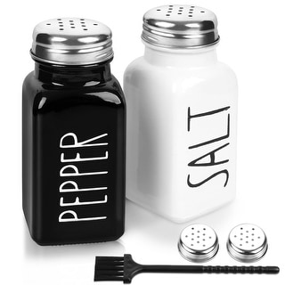 Electric Salt and Pepper Grinder Set - Battery Operated Stainless Steel  Salt&Pepper Mills(2) by Flafster Kitchen -Tall Power Shakers with Stand -  Ceramic Grinders with lights and Adjustable Coarseness, Furniture & Home