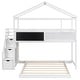 preview thumbnail 8 of 36, Twin over Full Pine Wood House Bunk Bed with Storage Staircase