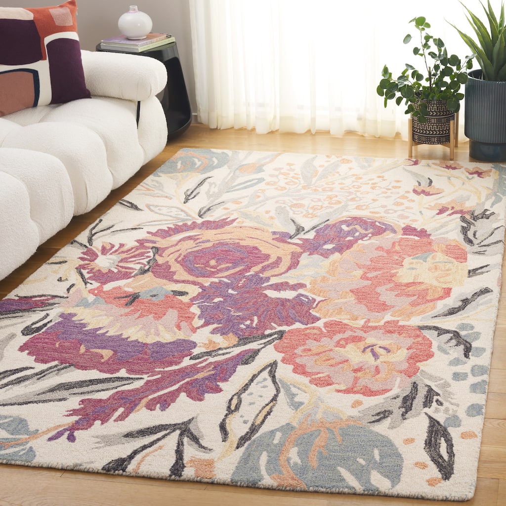 SAFAVIEH Handmade Jardin Siegrun Floral Wool Rug