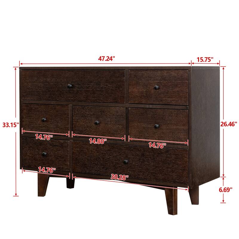 Wood spray-painted drawer dresser