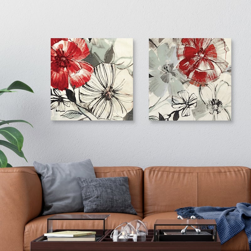 Red Gems I, Red Gems II by Astrid Inger Canvas Art Prints