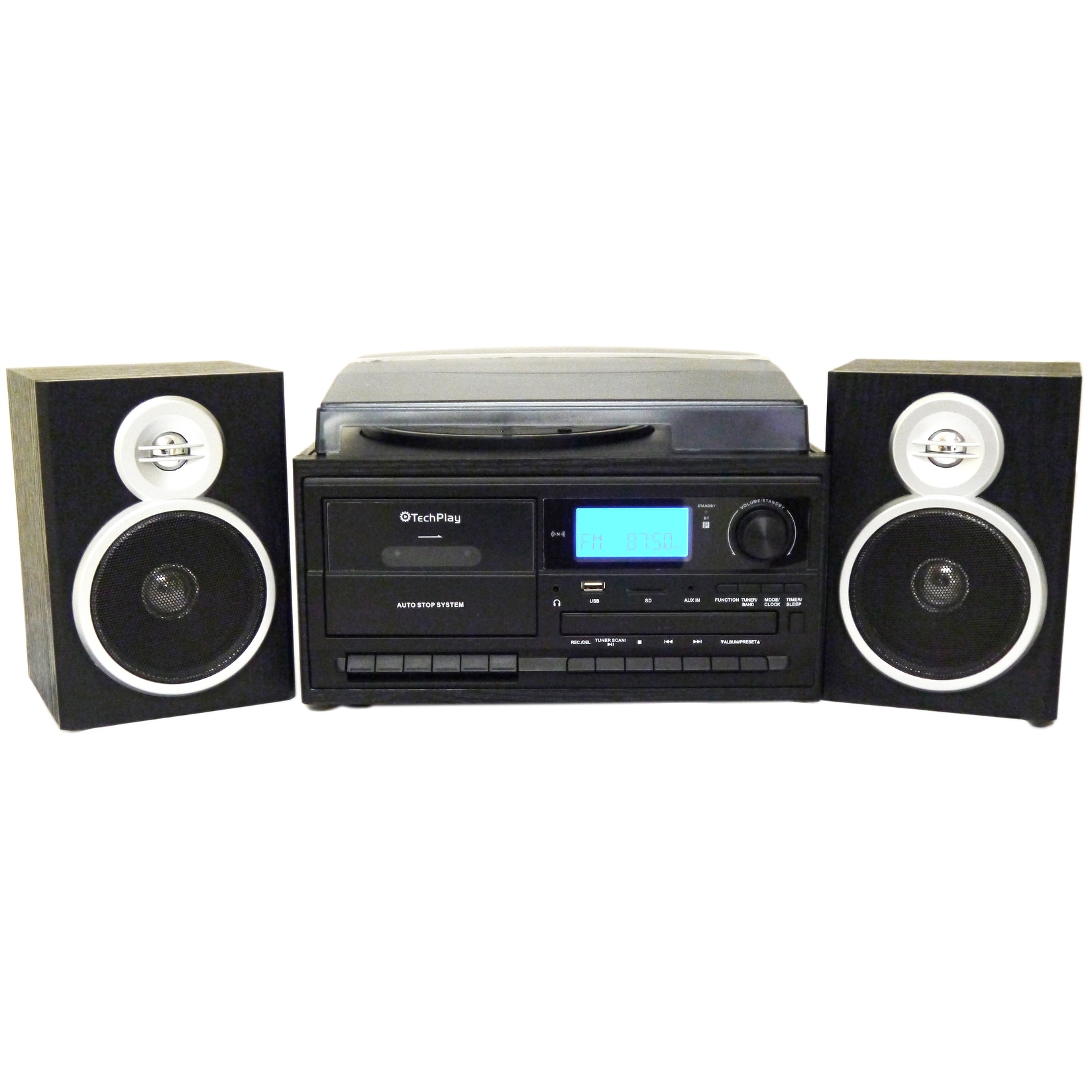 stereo with record player and bluetooth