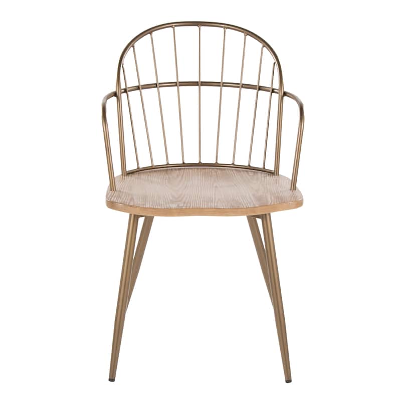 The Gray Barn Ellul Arm Chair with Metal Half-Lap Legs (Set of 2)