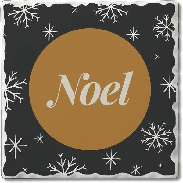 Golden Noel 4 Pack Absorbent Stone Coaster with Protective Cork Backing Made in The USA 4" Square, Artistic, Easily Wipes Clean