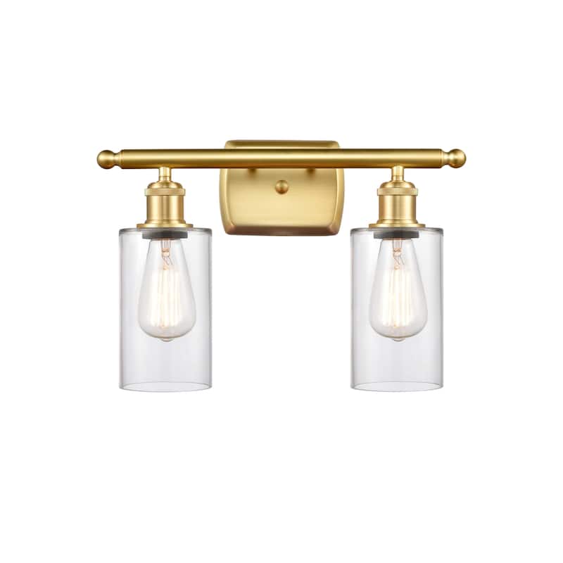 Innovations Lighting 516-2W-12-16 Clymer Vanity Clymer 2 Light 16" - Clear / Satin Gold
