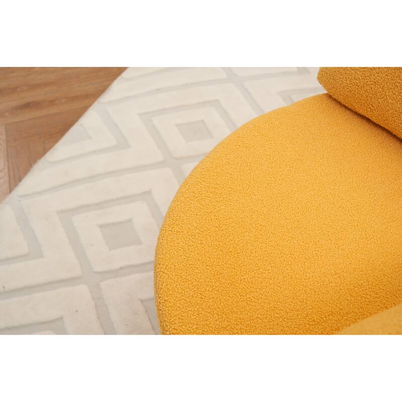 Teddy Fabric Swivel And Storage Chair With Back Cushion For Living Room