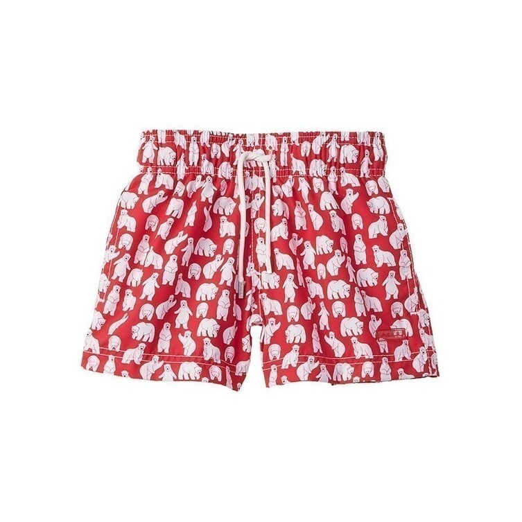 boys red swimming shorts