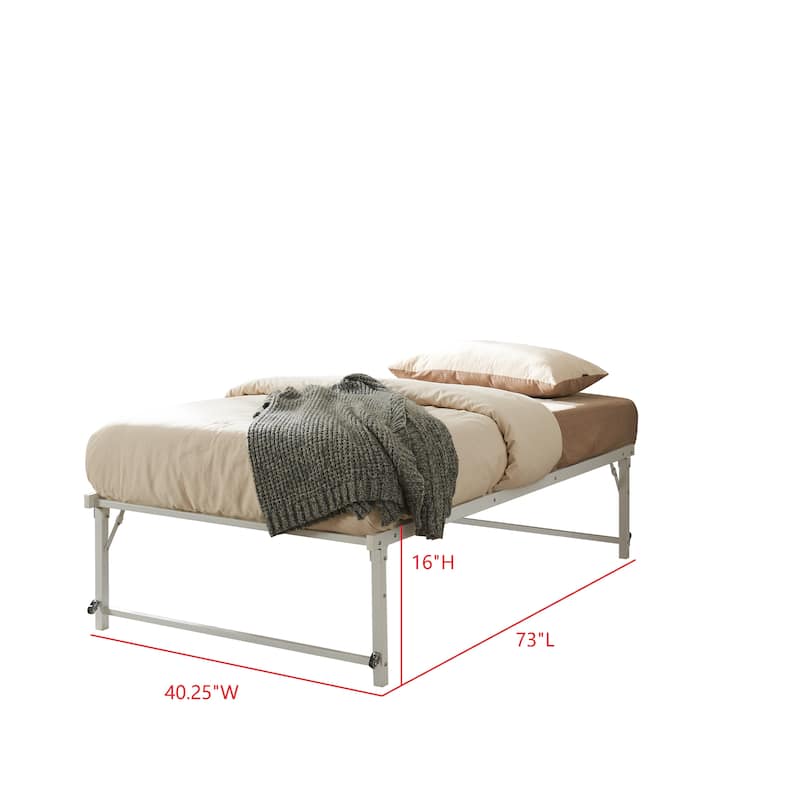 Amara Metal Lift-Up Trundle Bed with Wheels