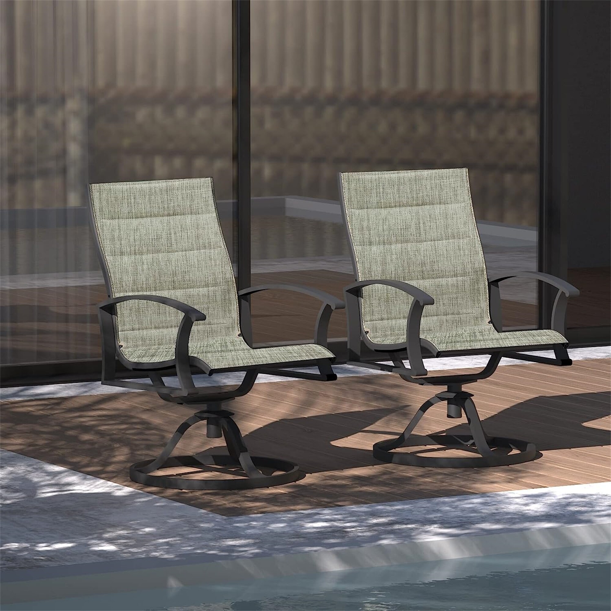 Mesh swivel sales patio chairs