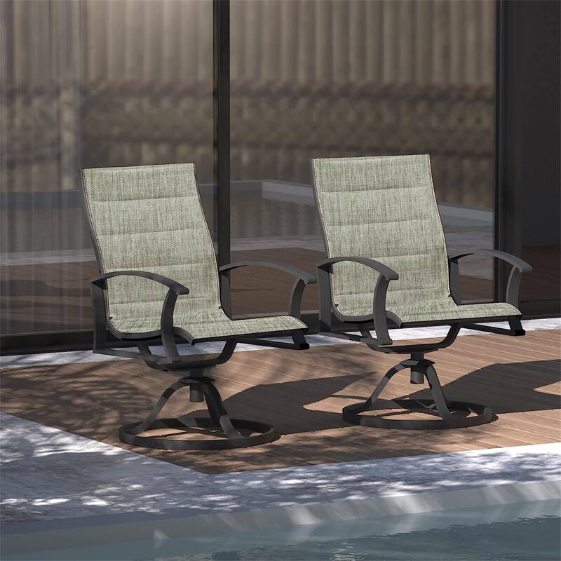 Outdoor Wrought Iron Dining Chairs Set Of 4, Patio Textilene Dining