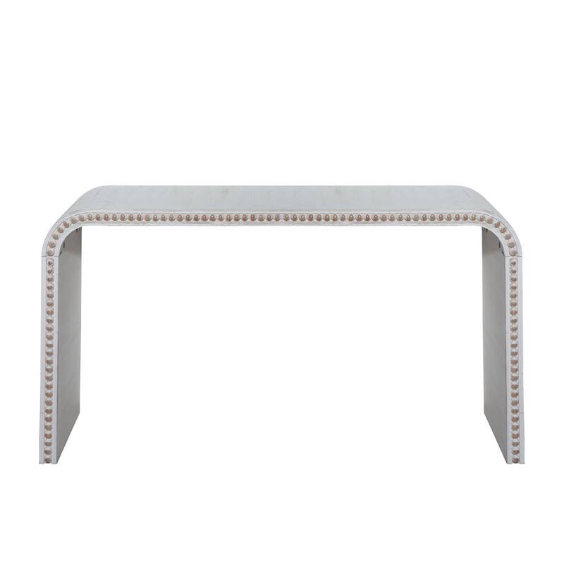 Curved Waterfall-style Wooden Console Table Entryway Table