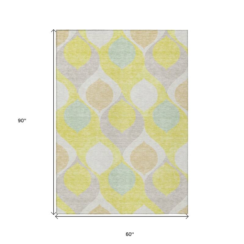 HomeRoots Ogee Transitional Rectangle Outdoor Rug