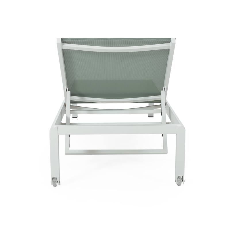 Cape Coral Outdoor Aluminum Chaise Lounge (Set of 2) by Christopher Knight Home - 77.56" D x 25.20" W x 11.80" H