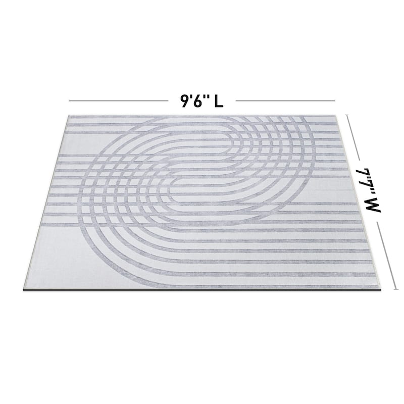 Contemporary Lines Machine Washable Area Rug