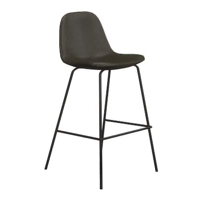 Maxine Vegan Leather Counter Height Stools Black Legs (Set of 2)