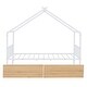preview thumbnail 26 of 26, Metal Twin Size House Bed with Two Drawers