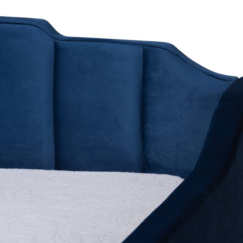 Lennon Modern and Contemporary Velvet Fabric Daybed with Trundle
