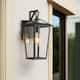 Modern Matte Black Outdoor Wall Lantern with Clear Tempered Glass Open Bottom Design Exterior Light Fixture for Entryway