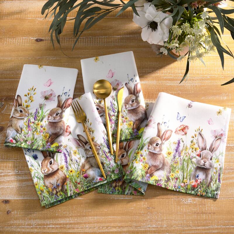 Bunny Blossom Easter Napkins, Set of 4