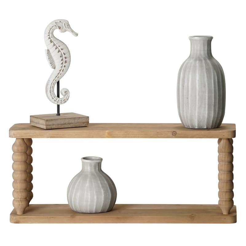 American Art Decor Galleon Wall Shelf, Brown - 22" x 9" - 22" x 9"
