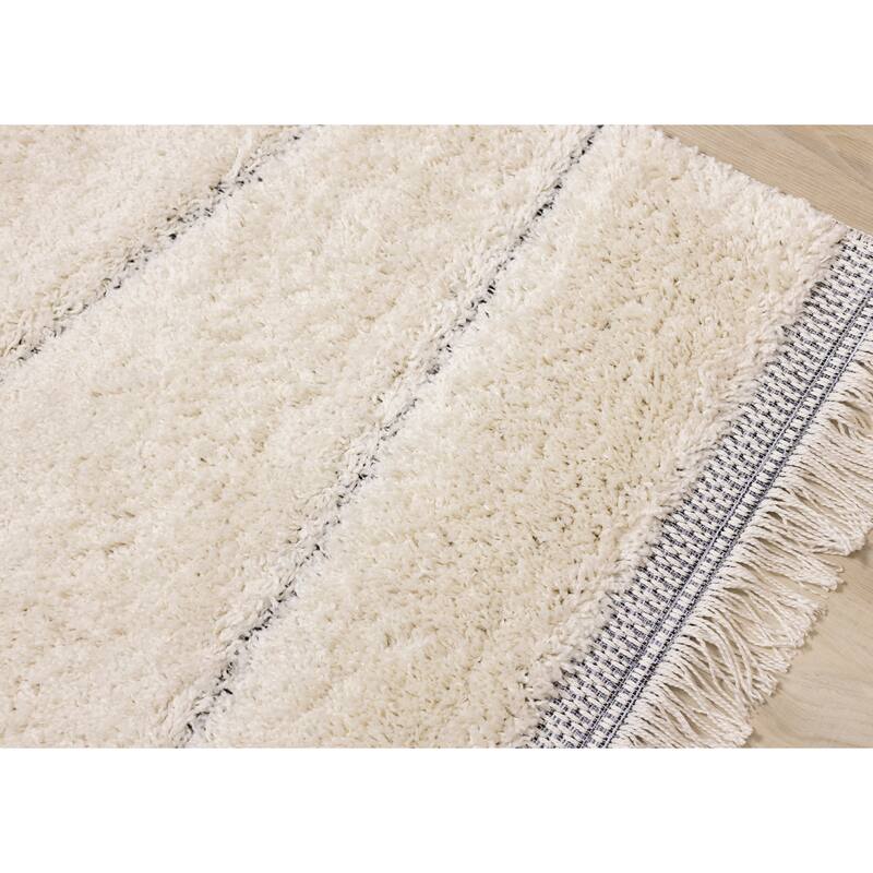 Napa Collection - Cream Angled Lines Rug