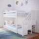 preview thumbnail 38 of 42, Max and Lily Twin over Twin Low Bunk Bed with Staircase White