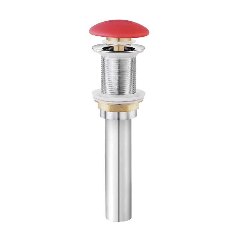 Ceramic Pop Up Drain W/O Overflow In Matte Red - 8.87" x 2.87" 2.75"