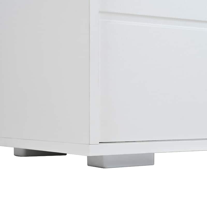 Wood Storage TV Stand with Open Shelves, Sliding Door TV Console w/ 2 Drawers, LED Entertainment Center for TVs Up to 100"