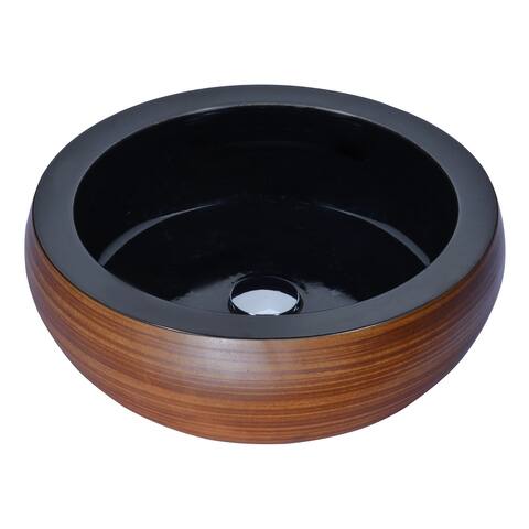 Levi Series Vessel Sink in Black/Swirled Fusion