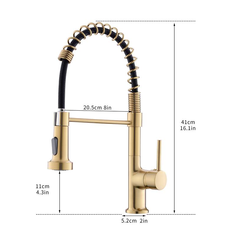 Commercial Single Handle Kitchen Faucet with Pull Down Sprayer