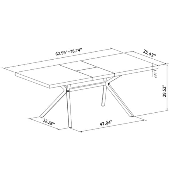 Vintage Rectangular Stretch Dining Table With Black Embossed ...