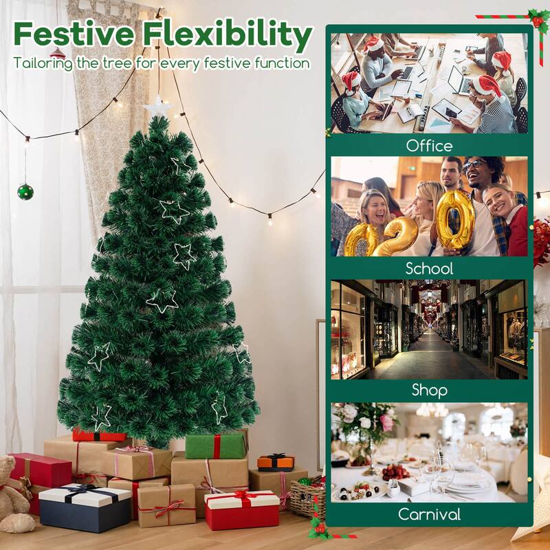 Costway 4/5/6/7 FT Artificial Xmas Tree with 130/170/230/270 Branch