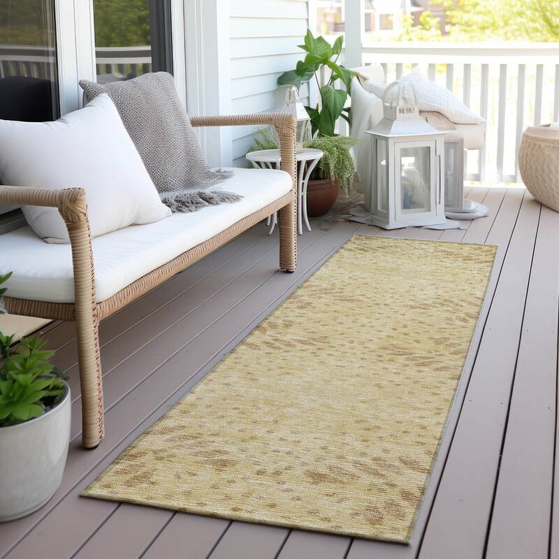 Machine Washable Indoor/ Outdoor Chantille Global Boho Rug - Gold - 2'3" x 7'6"